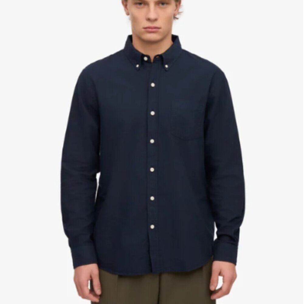 Colorful Standard Organic Cotton Button Down Shirt Navy blue size XL Portugal